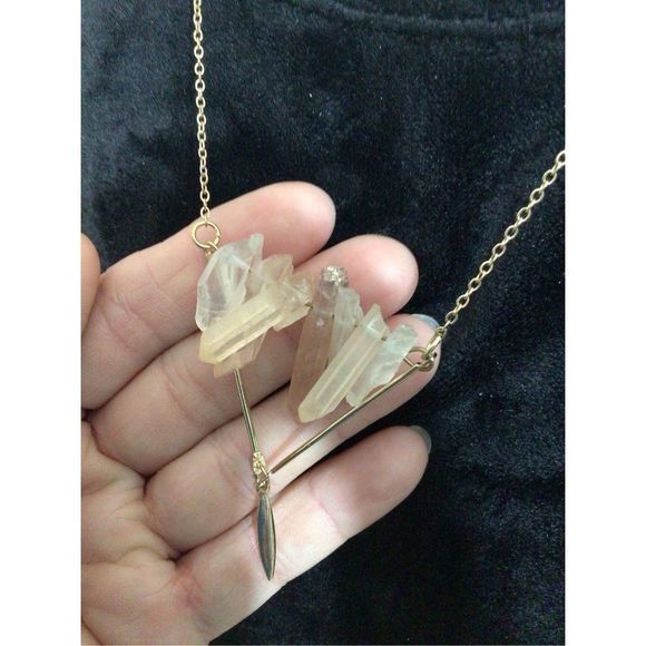 NWT Hey Doll Quartz Crystals Gold Necklace Chakra Reiki 22” Adjustable Length 🌸 - Picture 5 of 11